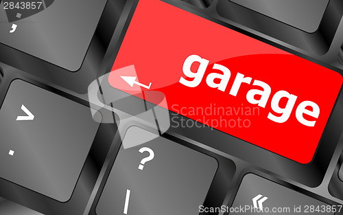 Image of garage button on computer pc keyboard key