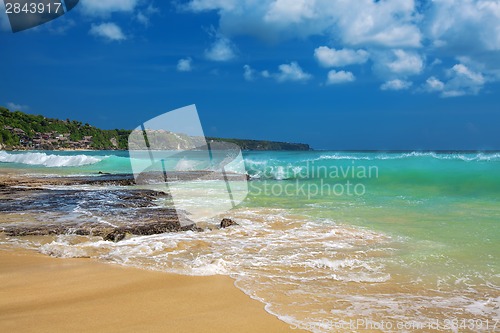 Image of Surf waves and turqoise water