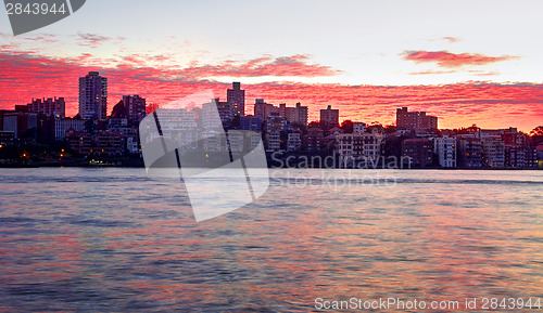 Image of Red dawn sky over Kirribilli, Australia