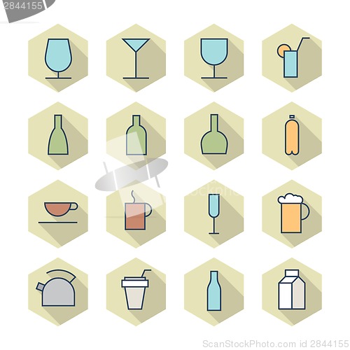 Image of Thin Line Icons For Drinks