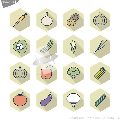 Image of Thin Line Icons For Vegetables