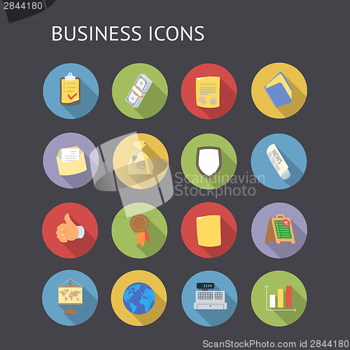 Image of Flat icons for business and finance