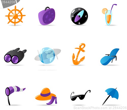 Image of Bright travel and resort icons