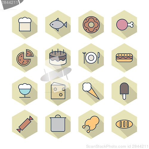 Image of Thin Line Icons For Food