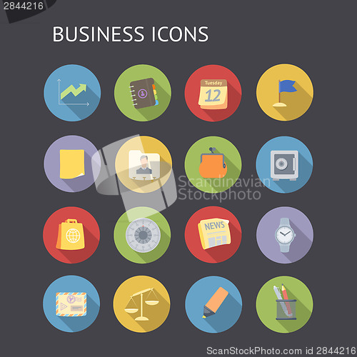 Image of Flat icons for business and finance