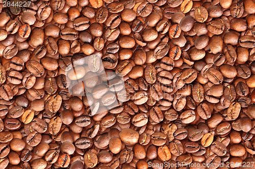 Image of Background of roasted black coffee beans