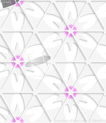 Image of White triangular net and pink seamless