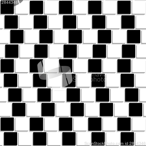 Image of Black and white tiles optical illusion seamless