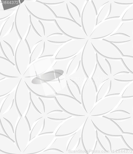 Image of White floral perforated seamless