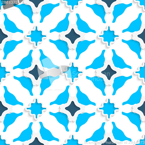 Image of Wavy squares with light and dark blue seamless