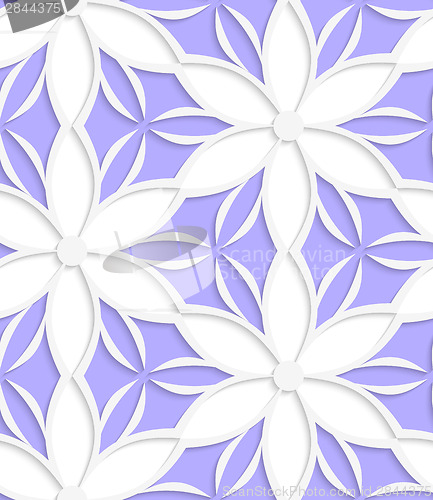 Image of White floral detailed with purple seamless