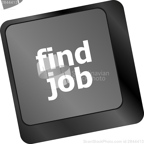 Image of Searching for job on the internet. Jobs button on computer keyboard