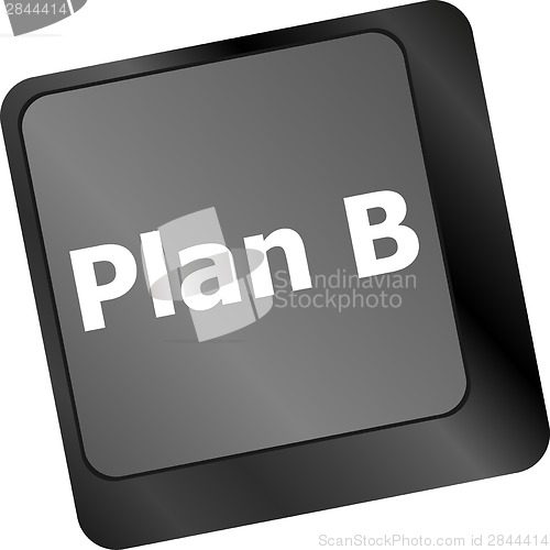 Image of Plan B key on computer keyboard - business concept