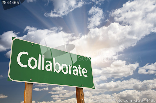 Image of Collaborate Green Road Sign