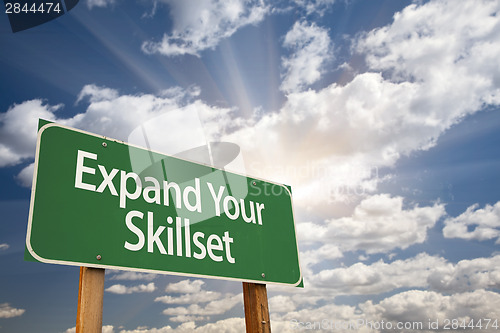 Image of Expand Your Skillset Green Road Sign