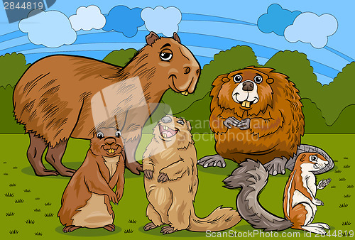 Image of rodents animals cartoon illustration