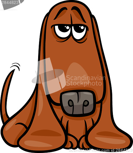 Image of funny basset dog cartoon illustration