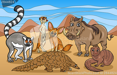 Image of african mammals animals cartoon illustration