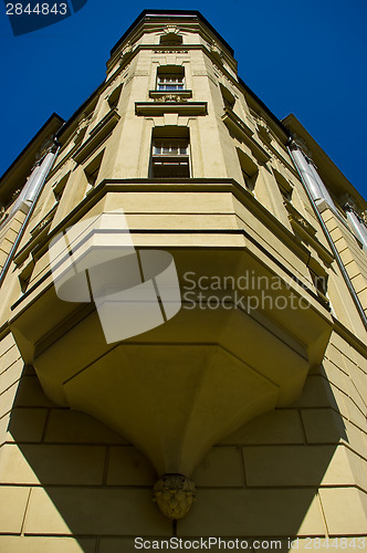 Image of The corner of a historic building in Brno.