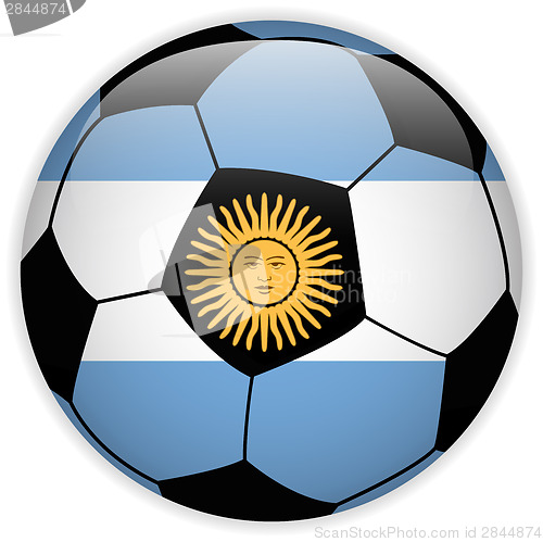Image of Argentina Flag with Soccer Ball Background