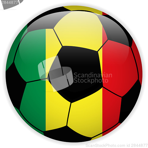 Image of Mali Flag with Soccer Ball Background