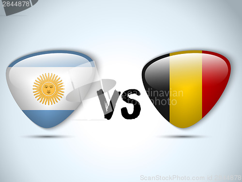 Image of Argentina versus Belgium Flag Soccer Game