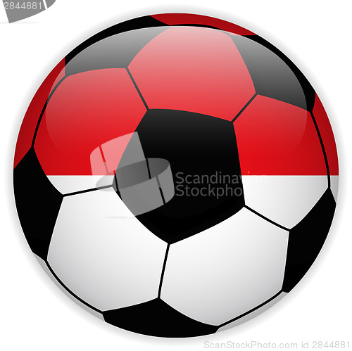 Image of Monaco Flag with Soccer Ball Background