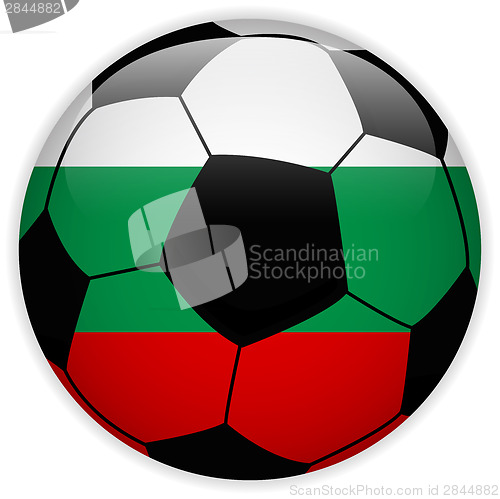 Image of Bulgaria Flag with Soccer Ball Background