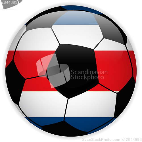 Image of Costa Rica Flag with Soccer Ball Background