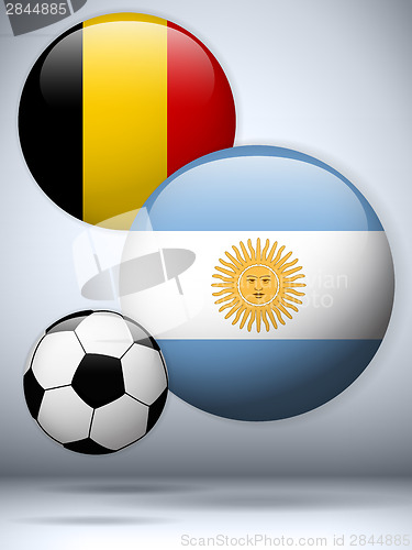 Image of Argentina versus Belgium Flag Soccer Game