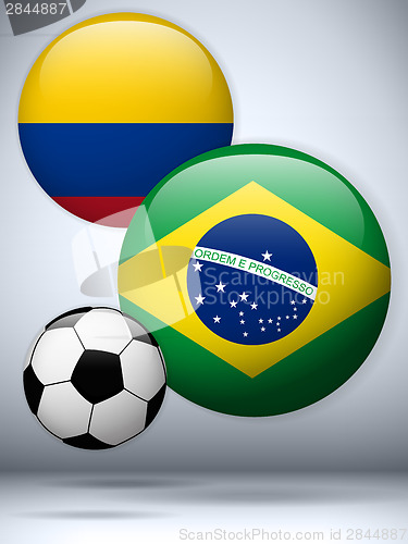 Image of Brazil versus Colombia Flag Soccer Game