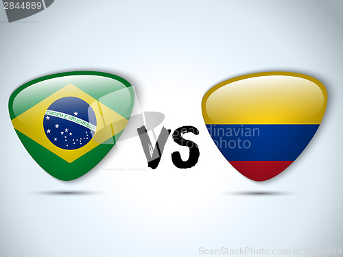 Image of Brazil versus Colombia Flag Soccer Game