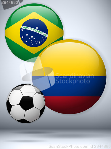 Image of Brazil versus Colombia Flag Soccer Game