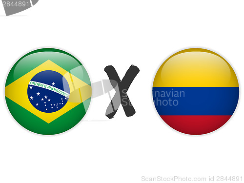 Image of Brazil versus Colombia Flag Soccer Game