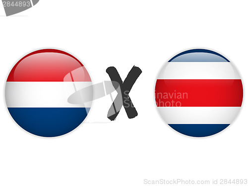 Image of Netherlands versus Costa Rica Flag Soccer Game