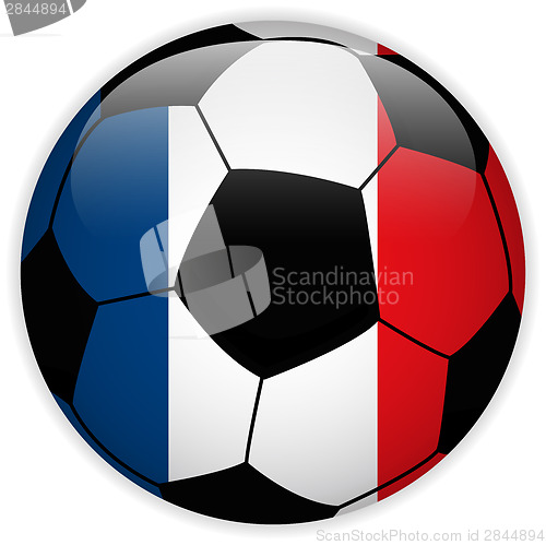Image of France Flag with Soccer Ball Background