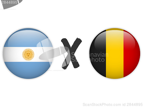 Image of Argentina versus Belgium Flag Soccer Game