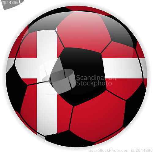 Image of Denmark Flag with Soccer Ball Background