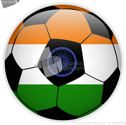 Image of India Flag with Soccer Ball Background