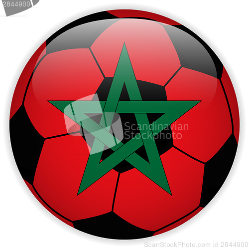 Image of Morocco Flag with Soccer Ball Background