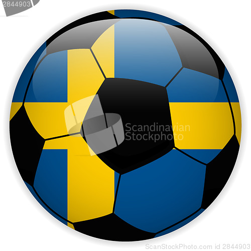 Image of Sweden Flag with Soccer Ball Background