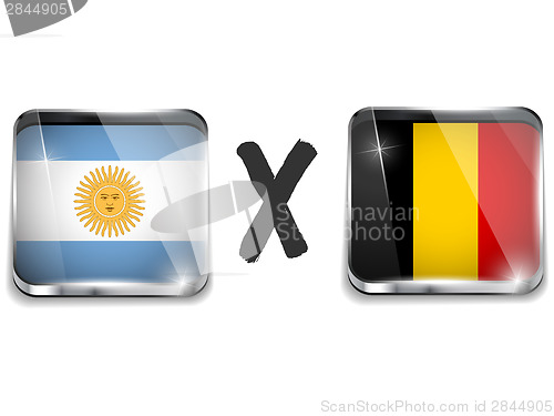 Image of Argentina versus Belgium Flag Soccer Game