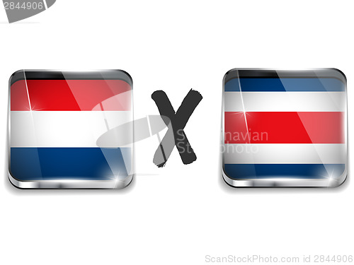 Image of Netherlands versus Costa Rica Flag Soccer Game