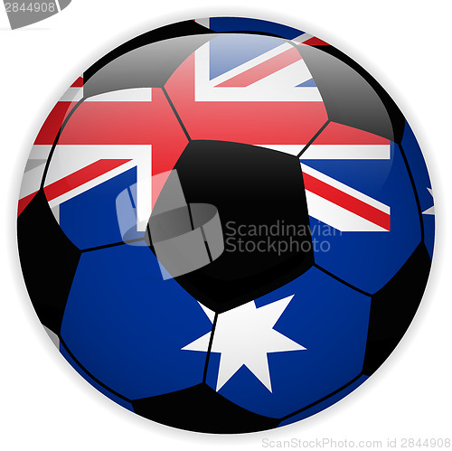 Image of Australia Flag with Soccer Ball Background