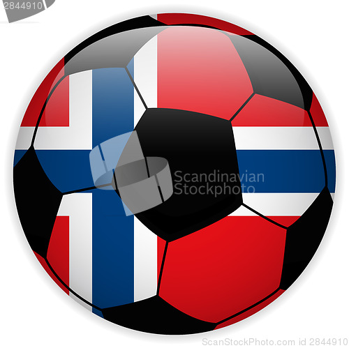 Image of Norway Flag with Soccer Ball Background