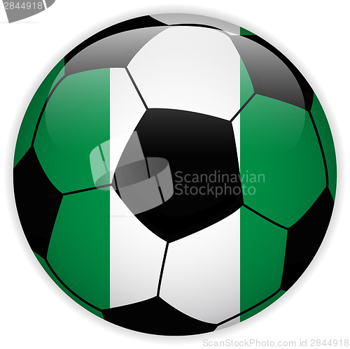 Image of Nigeria Flag with Soccer Ball Background