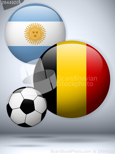 Image of Argentina versus Belgium Flag Soccer Game