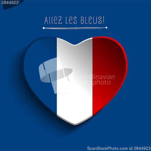 Image of France Flag Heart Paper Sticker