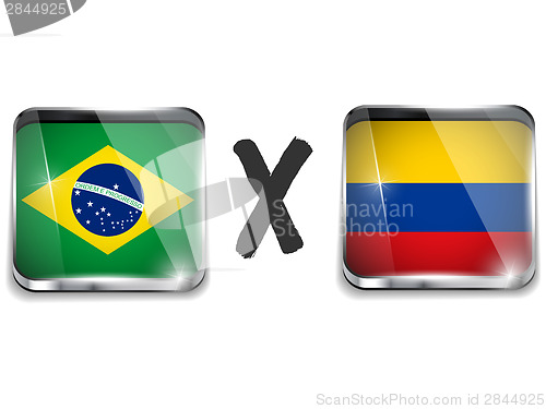 Image of Brazil versus Colombia Flag Soccer Game