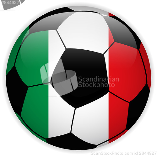Image of Italy Flag with Soccer Ball Background